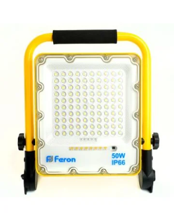 Светодиодный прожектор Feron LL-951 переносной с зарядным устройством IP66 50W 6400K Светодиодный прожектор Feron LL-951 переносной с зарядным устройством IP66 50W 6400K